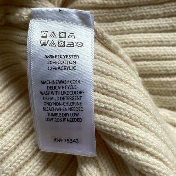 NWT Happily Grey Cream Ribbed Knit Button Accent Front Sweater Maxi Dress Ivory - Picture 8 of 14